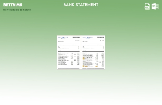 Шаблон за извод од банка во модерен стил Антигва и Барбуда Meinl